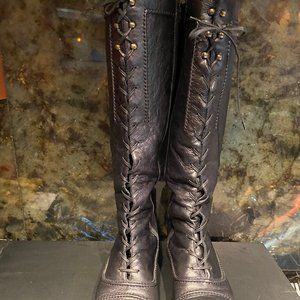Kenneth Cole Black Lace-Up Boots